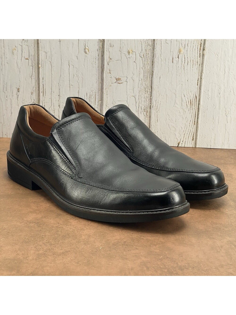 ECCO Holton Black Leather Slip On Loafers Men’s Size EU 47 US 13-13.5 EW